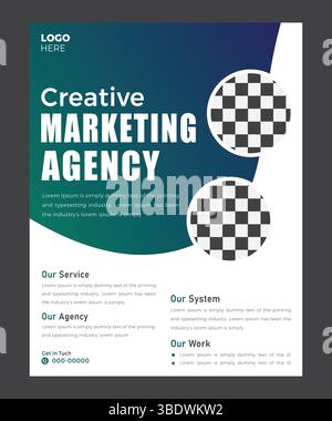 Design del volantino dell'agenzia di marketing digitale Illustrazione Vettoriale