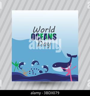 Gli oceani del mondo giorno Illustrazione Vettoriale