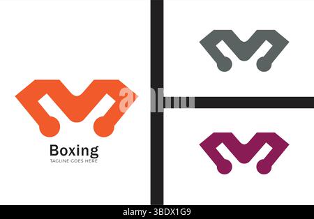 Modello concept di design del logo M. Illustrazione Vettoriale