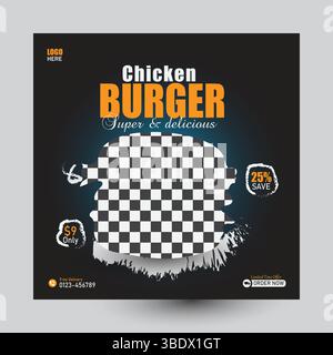 Post sui social media alimentari Illustrazione Vettoriale