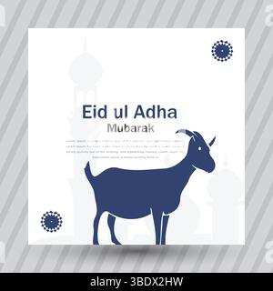 Design della scheda grafica EID-ul-Adha Mubarak Illustrazione Vettoriale