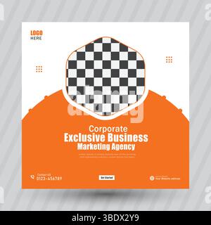 Business Corporate Social Media Post e Digital Marketing Agency Illustrazione Vettoriale