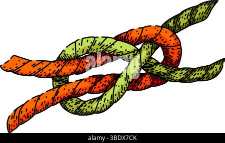 chiodi di garofano nodo della fune disegnare il vettore disegnato a mano Illustrazione Vettoriale