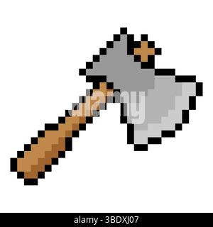 AX in stile pixel art Illustrazione Vettoriale