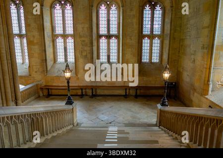 Oxford, Inghilterra - marzo 27 2022: Scala di Christ Church dall'alto Foto Stock