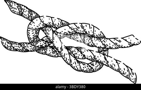 chiodi di garofano nodo della fune disegnare il vettore disegnato a mano Illustrazione Vettoriale