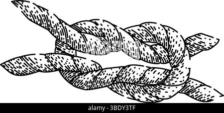 nodo fune lamiera disegna il vettore disegnato a mano Illustrazione Vettoriale