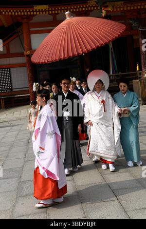 Cerimonia di nozze tradizionale giapponese shintoista, Kyoto, Asia. Foto Stock