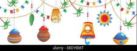 holi festival color splash celebrazione polvere illustrazione gioia, Illustrazione Vettoriale