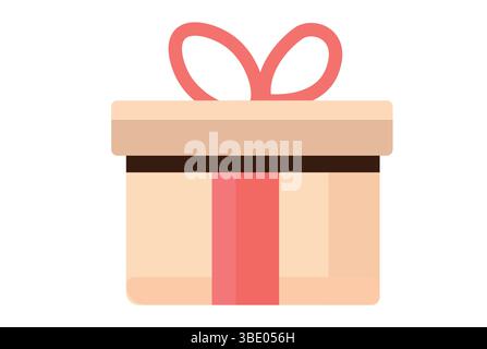 Elegante e accattivante confezione regalo completa di nastro, perfetta per le occasioni speciali Illustrazione Vettoriale