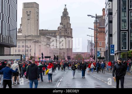 Centro città, Liverpool, Merseyside, Regno Unito. 26 maggio 2025. Liverpool FC Premier League Trophy Parade; credito: Action Plus Sports/Alamy Live News Foto Stock