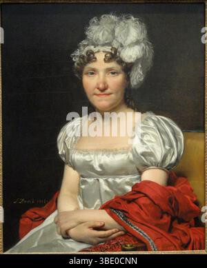 Ritratto di Charlotte David (Madame David) 1813. Dipinto da Jacques Louis David, olio su tela. Jacques-Louis David (30 agosto 1748 – 29 dicembre 1825) è stato un pittore francese in stile neoclassico, considerato il pittore preminente dell'epoca. Negli anni '1780, il suo marchio cerebrale di pittura storica segnò un cambiamento di gusto lontano dalla frivolezza rococò verso l'austerità classica, la severità e il sentimento accresciuto, che si armonizzò con il clima morale degli ultimi anni dell'Ancien Régime. Foto Stock