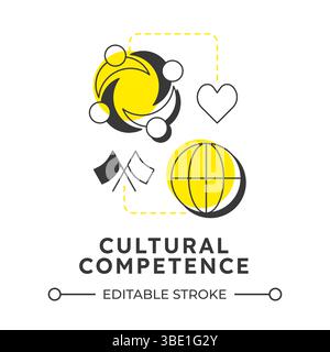 Competenza culturale concetto lineare moderno icona Illustrazione Vettoriale
