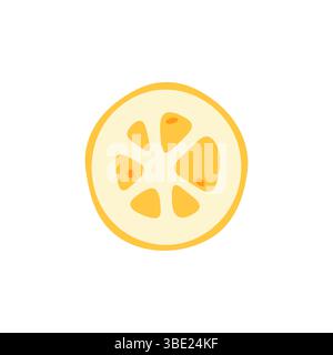 Illustrazione della vista dall'alto della sezione di limone Illustrazione Vettoriale