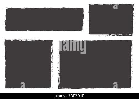 Consistenza ruvida del blocco. Muratura nera. Mattoni sporchi vettoriali. Simbolo quadro astratto. Illustrazione Vettoriale