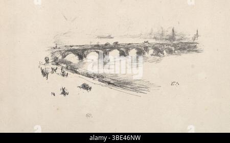 James McNeill Whistler (americano, 1834-1903) - sera, Little Waterloo Bridge Foto Stock