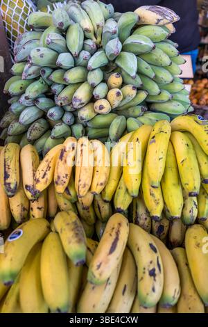 Banane fresche: Prodotti naturali colorati Foto Stock