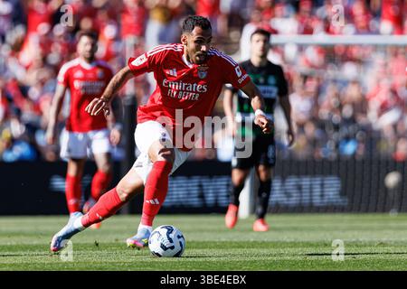 Vangelis Pavlidis visto durante la finale del TACA de Portugal 2025 tra squadre di SL Benfica e Sporting CP (Maciej Rogowski) Foto Stock
