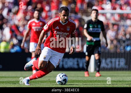 Vangelis Pavlidis visto durante la finale del TACA de Portugal 2025 tra squadre di SL Benfica e Sporting CP (Maciej Rogowski) Foto Stock