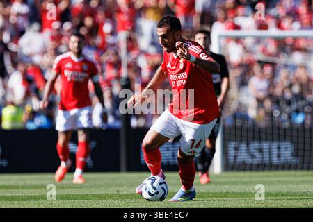 Vangelis Pavlidis visto durante la finale del TACA de Portugal 2025 tra squadre di SL Benfica e Sporting CP (Maciej Rogowski) Foto Stock