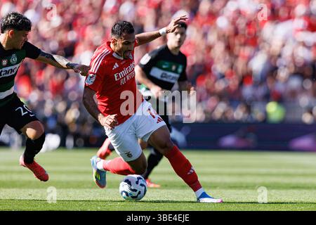 Vangelis Pavlidis visto durante la finale del TACA de Portugal 2025 tra squadre di SL Benfica e Sporting CP (Maciej Rogowski) Foto Stock