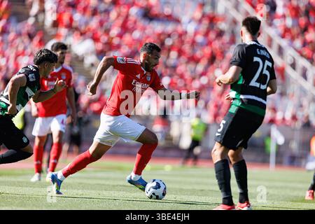 Vangelis Pavlidis visto durante la finale del TACA de Portugal 2025 tra squadre di SL Benfica e Sporting CP (Maciej Rogowski) Foto Stock
