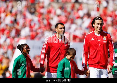 Vangelis Pavlidis visto durante la finale del TACA de Portugal 2025 tra squadre di SL Benfica e Sporting CP (Maciej Rogowski) Foto Stock