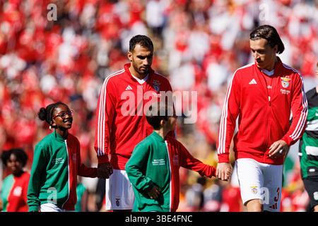Vangelis Pavlidis visto durante la finale del TACA de Portugal 2025 tra squadre di SL Benfica e Sporting CP (Maciej Rogowski) Foto Stock
