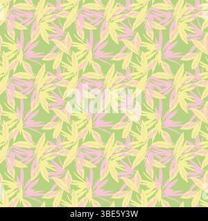 Design a foglie tropicali pastello senza cuciture per tessuti e carta da parati Illustrazione Vettoriale