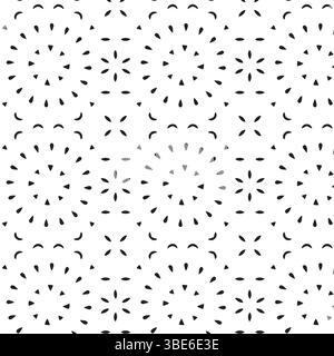 Motivo geometrico astratto texture senza cuciture con forme in bianco e nero ripetute Illustrazione Vettoriale