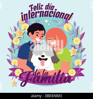 Tessera di coppia per il giorno della famiglia. Vettore Illustrazione Vettoriale