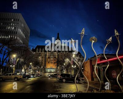 Saskatoon Night Time Foto Stock