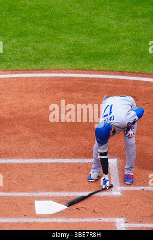 Cleveland, Ohio, Stati Uniti. 27 maggio 2025. Ohtani Shohei, (Dodgers), 27 maggio 2025 - Baseball: Partita di stagione regolare MLB tra Cleveland Guardians e Los Angeles Dodgers, al Progressive Field di Cleveland, Ohio, USA. Crediti: Creative 2/AFLO/Alamy Live News Foto Stock