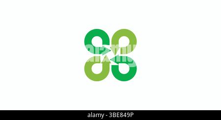 Esclusivo e moderno logo Recycle Illustrazione Vettoriale