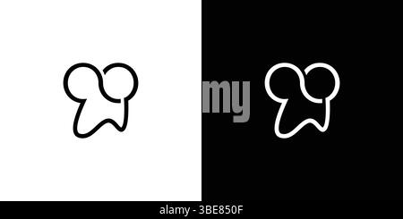 Esclusivo e divertente design con logo Infinity Tooth Illustrazione Vettoriale