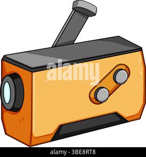 illustrazione vettoriale del cartoni animati con manovella a cristallo Illustrazione Vettoriale