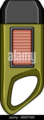 illustrazione vettoriale del cartone animato con torcia a manovella merlot Illustrazione Vettoriale