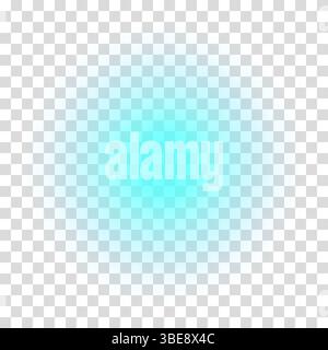 Luce verde blu proveniente dalla lampada a parete. Il punto luminoso del cerchio si riflette sulla parete. Luce spot isolata su sfondo trasparente. Effetto bagliore d'ombra Illustrazione Vettoriale