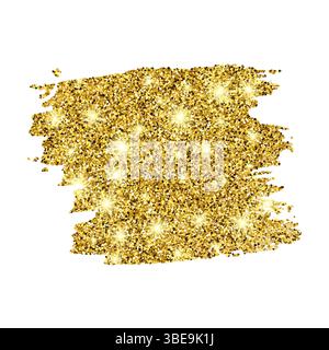 Sfondo scintillante Golden Paint su sfondo bianco. Sfondo con scintille dorate ed effetto glitter. Spazio vuoto per il testo. Illustrazione vettoriale Illustrazione Vettoriale