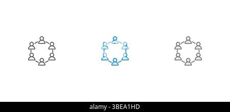 Lavoro di squadra aziendale, team building, gruppo di lavoro e risorse umane insieme minimo di icone Web thin line. Raccolta di icone di contorno. Semplice illustrazione vettoriale. Illustrazione Vettoriale