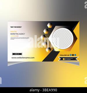 Modern Digital Marketing Agency Social Media Banner Design Illustrazione Vettoriale
