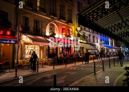 Ristorante nella zona di Montparnasse, Rive Gauche, Parigi, Francia Foto Stock