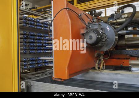Apparecchiature per la fabbricazione di preforme per bottiglie di plastica. Produzione DI ANIMALI DOMESTICI. la pressa produce matracci per bottiglie in plastica Foto Stock