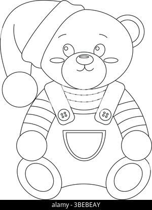 Orsacchiotto in berretto e in tuta Illustrazione Vettoriale