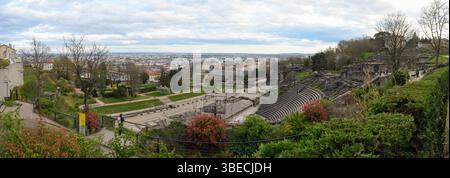 Vista panoramica dell'anfiteatro di Lione Foto Stock
