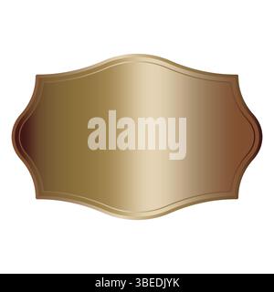 Icona cornice in bronzo. Classica forma vettoriale. Etichetta marrone sfumato. Elegante badge vuoto. Illustrazione Vettoriale