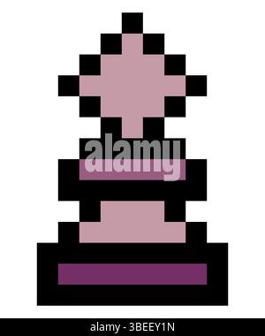 Pedone - pezzo da scacchi in stile pixel art Illustrazione Vettoriale