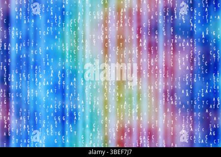 Sfondo del modello di DNA dei quattro nucleotidi Foto Stock