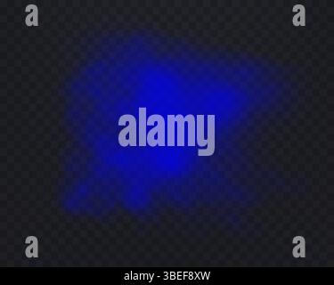 Fumo o foschia blu realistici su uno sfondo trasparente. Nebbia magica, vapore. Illustrazione vettoriale. Illustrazione Vettoriale