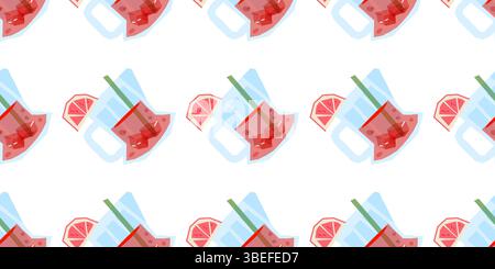 Bevanda estiva con motivo senza cuciture in vetro Illustrazione Vettoriale